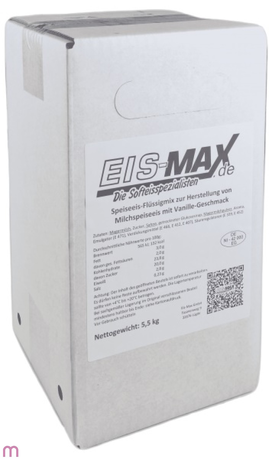 Eismax Softeismix flüssig Vanille 3%MF 5 Liter BiB